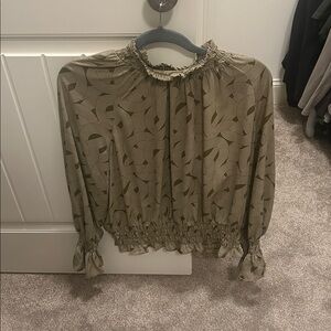 Worthington Olive Patterned Blouse